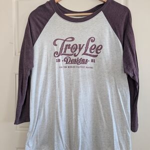 Troy Lee Designs Purple and Gray Raglan Shirt Dirtbike